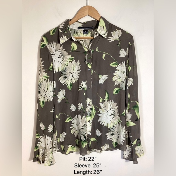 Floral Romantic Blouse Classy Office Elegant - Picture 5 of 16